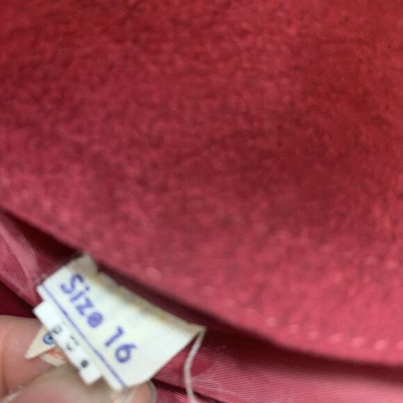 Gino Rossi Wilsons Ultra Suede Women's 16 2Pc Set Red Blazer & Skirt Suit ILGWU - Picture 10 of 16